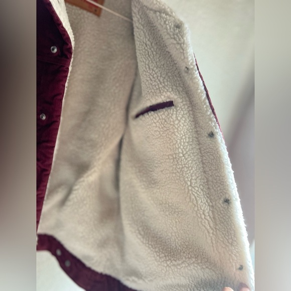 Levi's Mens Type III Sherpa Trucker Jacket Decadent Chocolate Corduroy Med - Picture 7 of 9